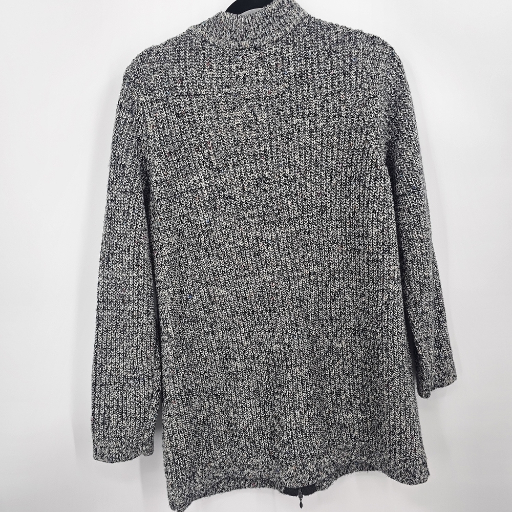 J. Jill Black & White Marled Zip Cardigan Sweater - Picture 5 of 5
